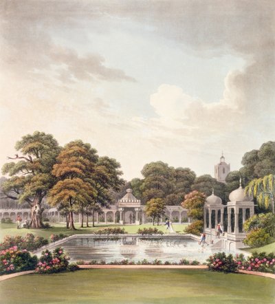 Vue depuis le dôme, Pavillon de Brighton, gravé par Joseph Constantine Stadler, publié en 1808 - Humphry Repton