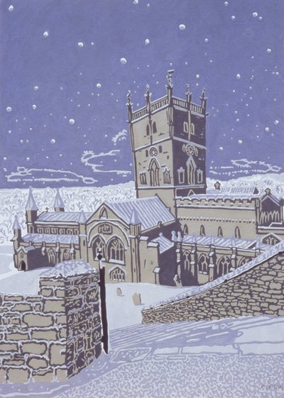 Cathédrale de St. Davids sous la neige, 1996 - Huw S. Parsons