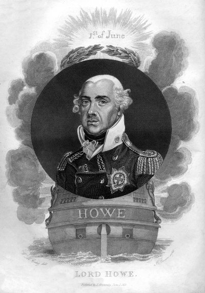 Amiral Richard Howe, 1er comte Howe, 1726-1799, amiral anglais, 1816 - I. Brown