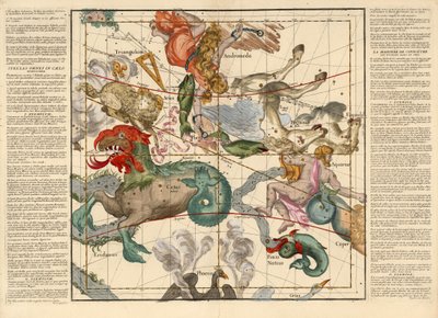 Équinoxe de printemps, Planche 2 de Globi coelestis in tabulas planas redacti descriptio, pub. 1674 - Ignace Gaston Pardies
