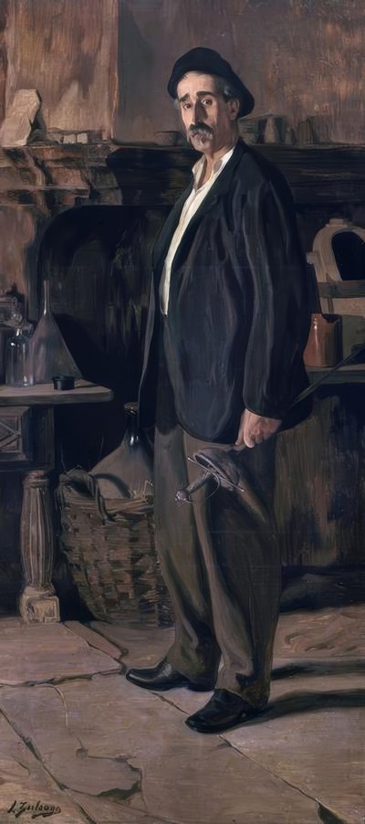 Don Plácido Zuloaga dans son atelier, 1895, huile sur toile, 219 × 100 cm - Ignacio Zuloaga