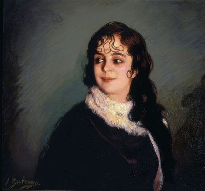 Portrait de jeune fille avec des boucles sur le front et les favoris - Ignacio Zuloaga y Zabaleta