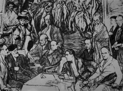 Mes amis – 1920/36 – Dessin – Charbon / Huile / Toile – 234x292 cm - Ignacio Zuloaga y Zabaleta