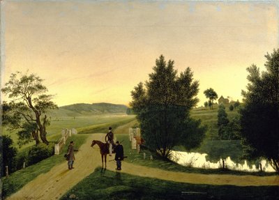Paysage avec chasseurs - Ignati Stepanovich Shchedrovsky