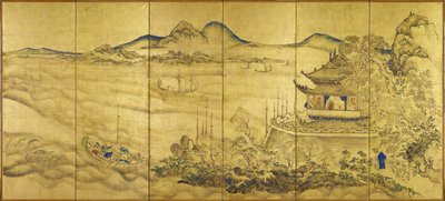 Paysage avec tour, c.1750 - Ike no Taiga