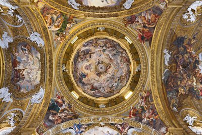 Paradis louant Jésus et les pendentifs avec Prophètes, Évangélistes et Docteurs de l