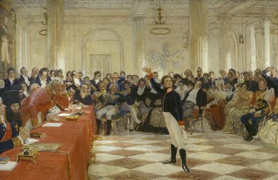 Alexandre Pouchkine à un examen au Lycée de Tsarskoïe Selo le 8 janvier - Ilya Efimovich Repin