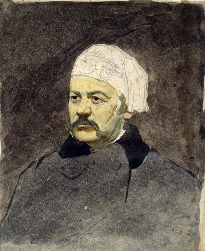 Portrait du compositeur russe Mikhail Ivanovitch Glinka (1804-1857) (Michail I. Glinka) - Peinture de Ilya Yefimovich Repin (1844-1930), aquarelle sur carton (28x23 cm), vers 1870 - Musée mémorial I. Repin Penates, près de Saint-Pétersbourg (Russie) - Ilya Efimovich Repin