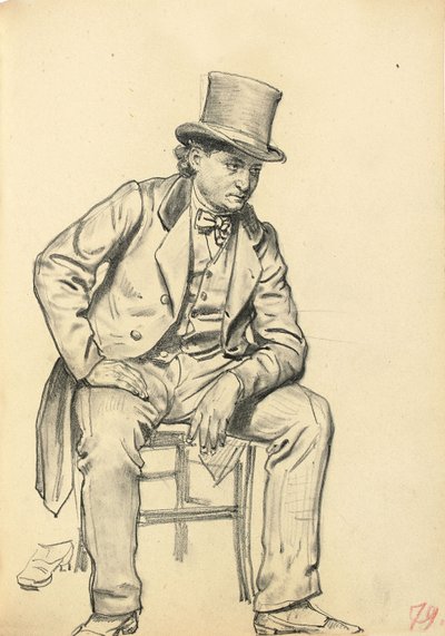 Homme assis, bras appuyé sur sa jambe, c. 1872-1875 - Ilya Efimovich Repin