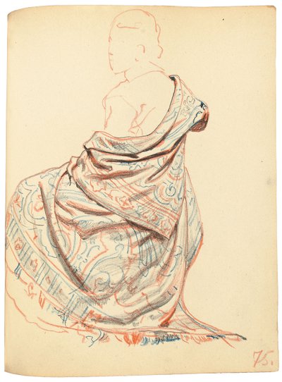 Étude pour "Un café parisien": Étude de robe pour femme assise - Ilya Efimovich Repin
