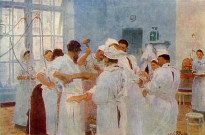 Chirurgien Yevgeni Vasilyevich Pavlov dans la salle d