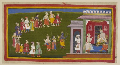 Rama et Laksmana, habillés comme avant mais armés d
