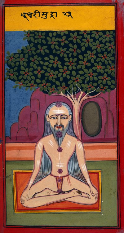 Un yogi en posture Bhucari, d