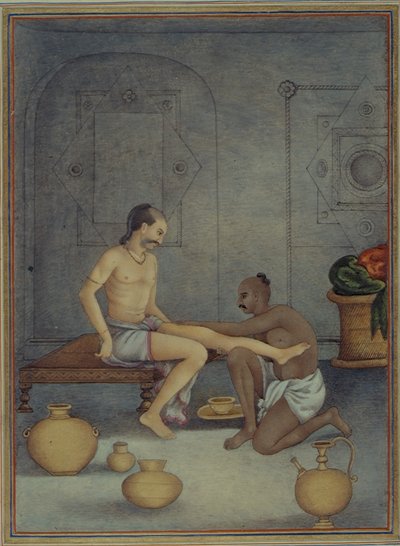 Un homme avec son serviteur Ghulam, de 