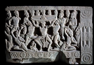 Adoration du turban (fragment de relief, 225-325) - Indian School