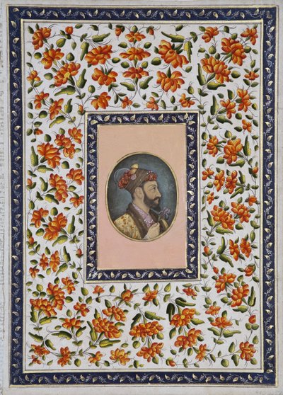 Aurangzeb Bahadur tenant une iris - Indian School