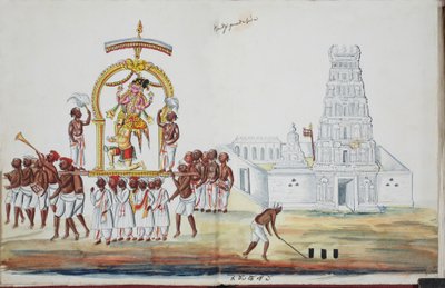 Cérémonie avec Saraswati portée - Indian School