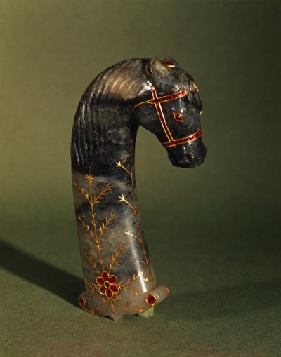 Poignée de poignard en forme de tête de cheval, Mughal, vers 1658-1710 - Indian School