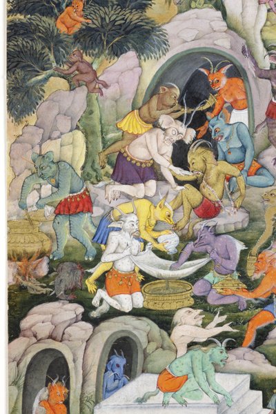 (détail) Démons dans un paysage sauvage - Indian School
