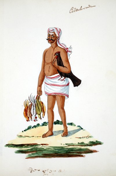 Agriculteur avec des poules - Indian School