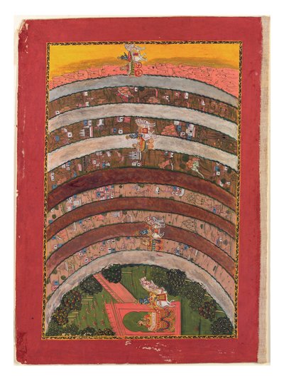 Voyage à travers des terres inconnues, des Voyages de Krishna dans son char, c.1750 - Indian School