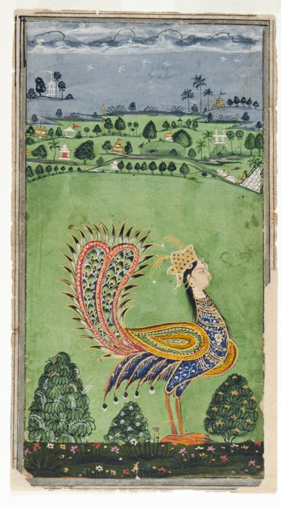 Paon mythique avec une tête de femme, Hyderabad, vers 1750 - Indian School