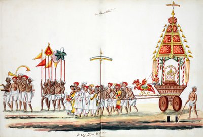 Procession avec des dieux - Indian School