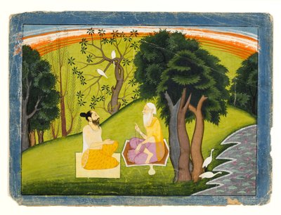 Deux sages en discussion dans un paysage, c.1785 - Indian School