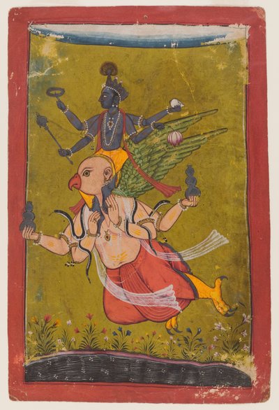 Vishnu sur Garuda, vers 1725 ou avant - Indian School