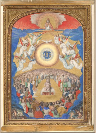 Feuille de manuscrit avec Adoration du Saint Nom, d