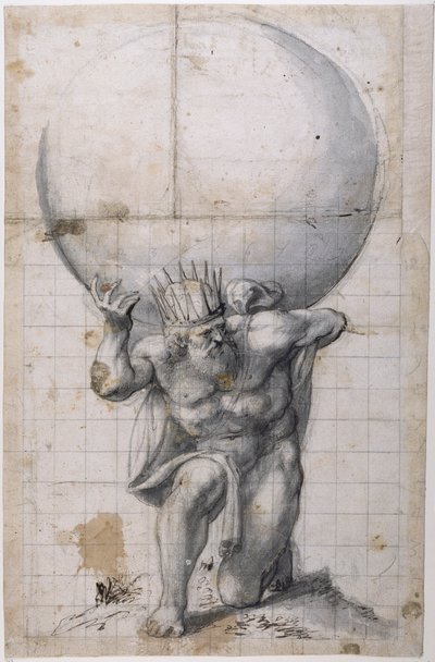 Atlas : volet arrière ou scène de soulagement - Inigo Jones
