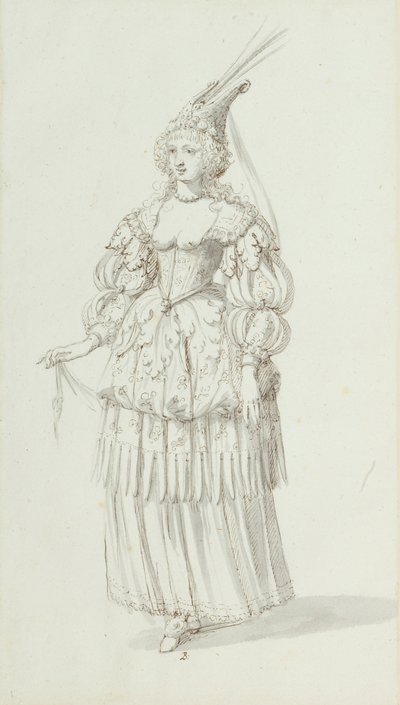 Chloris : croquis alternatif pour Henriette Marie, c.1631 - Inigo Jones