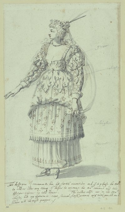 Chloris : esquisse finale pour Henriette Marie, vers 1631 - Inigo Jones