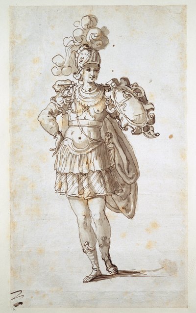 Chevalier ou écuyer portant un bouclier - Inigo Jones