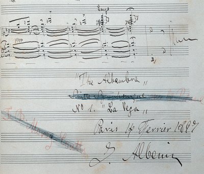 Partition pour la suite pour piano "La Vega" avec autographe d