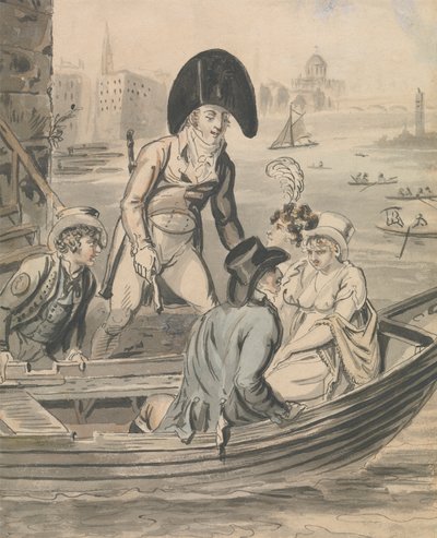Embarquement sur le ferry - Isaac Cruikshank