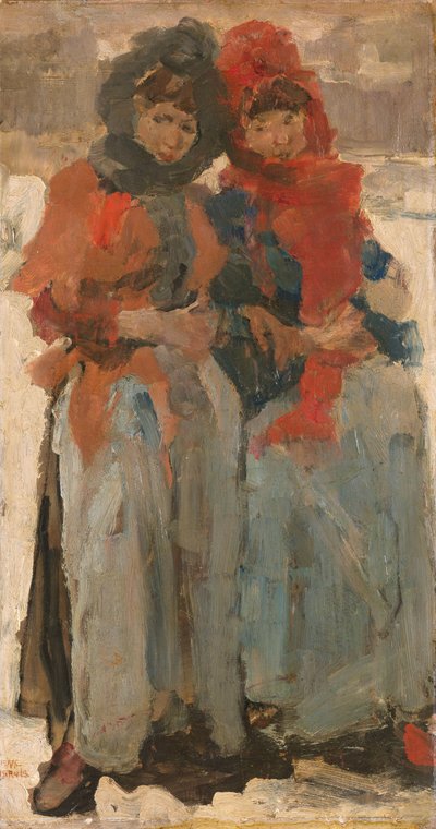 Deux jeunes femmes dans la neige - Isaac Israels