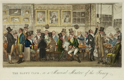 Le club Daffy, ou une réunion musicale de la Fancy, publié en 1824 - Isaac Robert Cruikshank