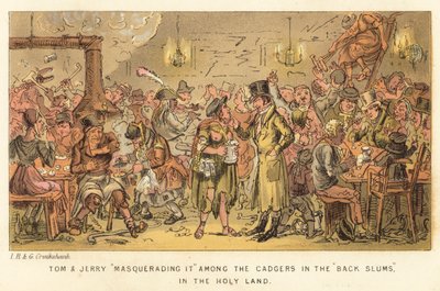 Tom et Jerry se déguisant parmi les mendiants dans les Taudis Arrière, en Terre Sainte - Isaac, Robert and George Cruikshank
