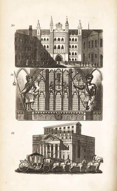 Guildhall de Londres, Gog et Magog et le Mansion House - Isaac Taylor