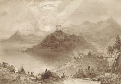 Paysage classique avec temple - Isaac Weld