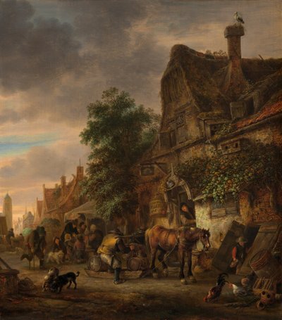 Ouvriers devant une auberge, 1645 - Isaac van Ostade