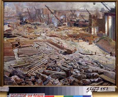 Vue générale de la station hydroélectrique de Dniepr - Isaak Israilevich Brodsky