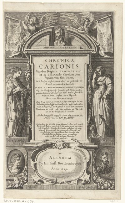 Page de titre pour Chronica Carionis de P. Melanchthon - Isaeck van Aelst