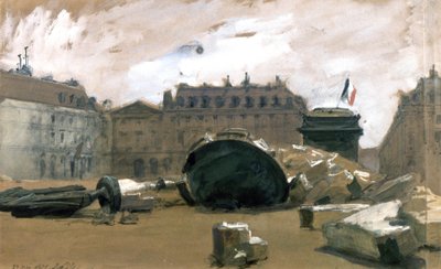 Commune de Paris : la colonne Vendôme renversée - Isidore Pils