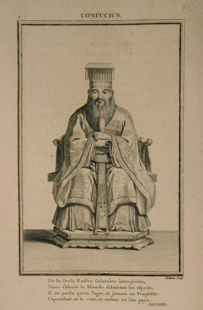 Portrait du penseur et philosophe social chinois Confucius, 1788 - Isidore Stanislas Helman