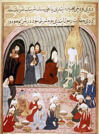 MUHAMMAD: Moines chrétiens servant un repas à Muhammad lors de son voyage en Syrie - Islamic School