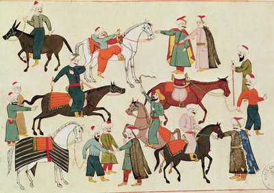 Ms 1671 Un marché aux chevaux, vers 1580 - Islamic School