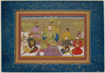 Yusuf Adil Shah sur son trône avec les quatre prochains monarques de Bijapur, c.1750 - Islamic School