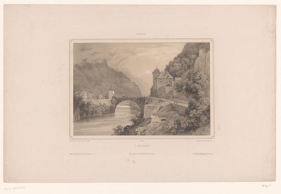 Vue de Saint-Maurice en Suisse - Isodore Laurent Deroy